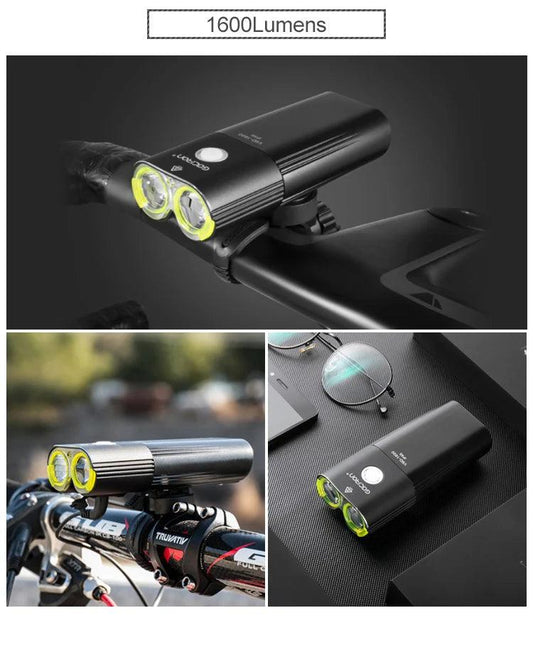 GACIRON 400-1800 Lumens Bicycle Front Light USB Rechargeable Cycling Headlight Flashlight MTB Road Bike Waterproof LED Head Lamp - MANDOTOS