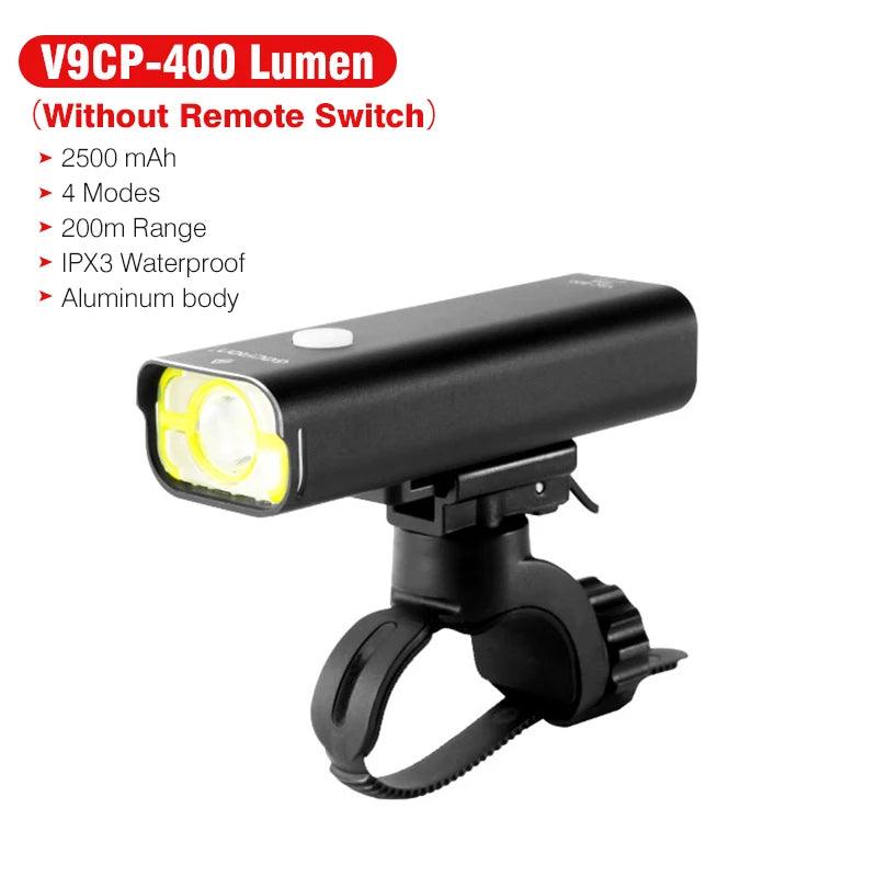 GACIRON 400-1800 Lumens Bicycle Front Light USB Rechargeable Cycling Headlight Flashlight MTB Road Bike Waterproof LED Head Lamp - MANDOTOS