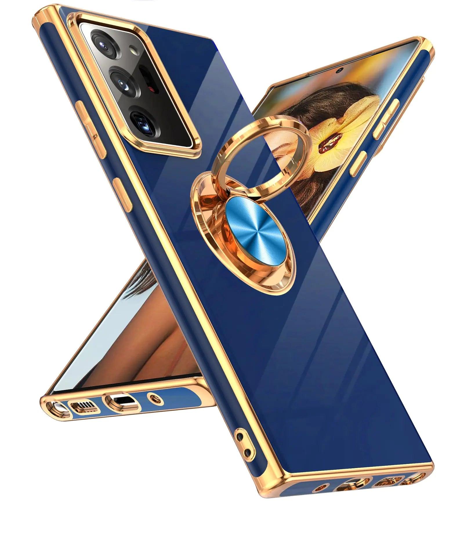 Galaxy Note 20 Ultra Rotatable Ring Case - Rose Gold Edge - MANDOTOS