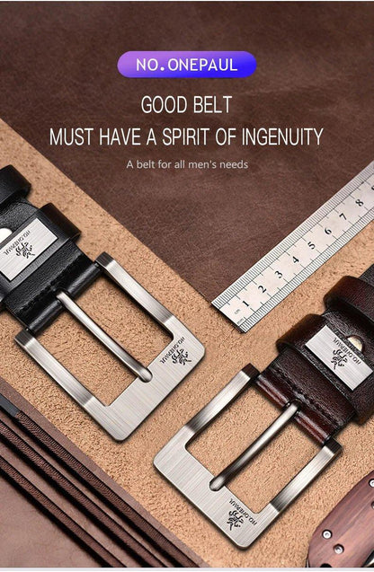 Genuine Leather For Men's High Quality Buckle Jeans Cowskin Casual Belts Business Cowboy Waistband Male Fashion Designer 2022New - MANDOTOS
