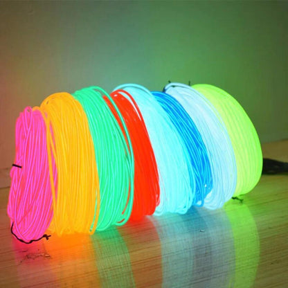 Glowing EL Wire Neon Tube Strings for Decor with Controller - MANDOTOS