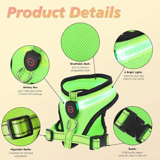 Glowing Pup Safety Harness - MANDOTOS