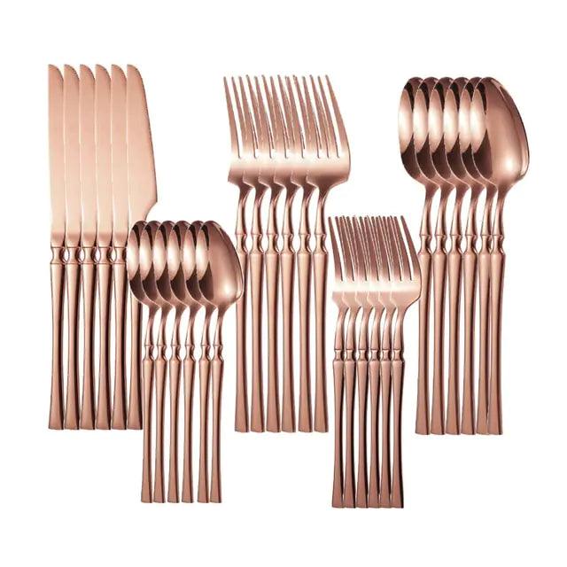 Gold Glamour 30-Piece Dinner Set - MANDOTOS