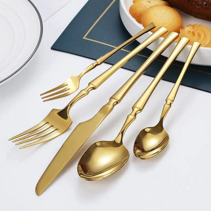 Gold Glamour 30-Piece Dinner Set - MANDOTOS