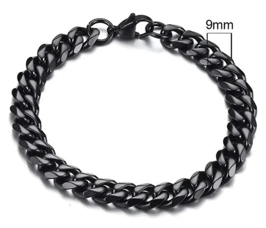 Gold-Tone Stainless Steel Cuban Bracelet 3-11mm - MANDOTOS