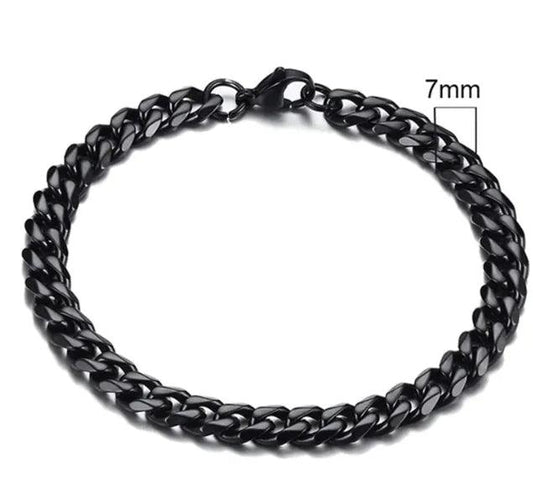 Gold-Tone Stainless Steel Cuban Bracelet 3-11mm - MANDOTOS
