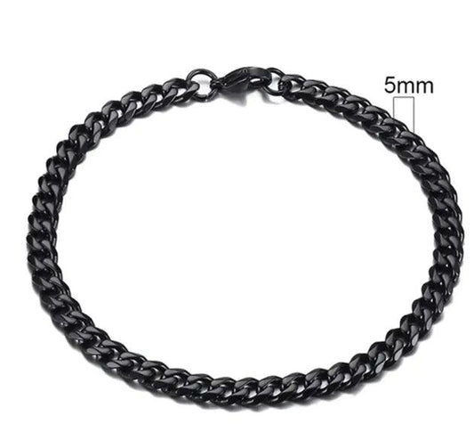 Gold-Tone Stainless Steel Cuban Bracelet 3-11mm - MANDOTOS