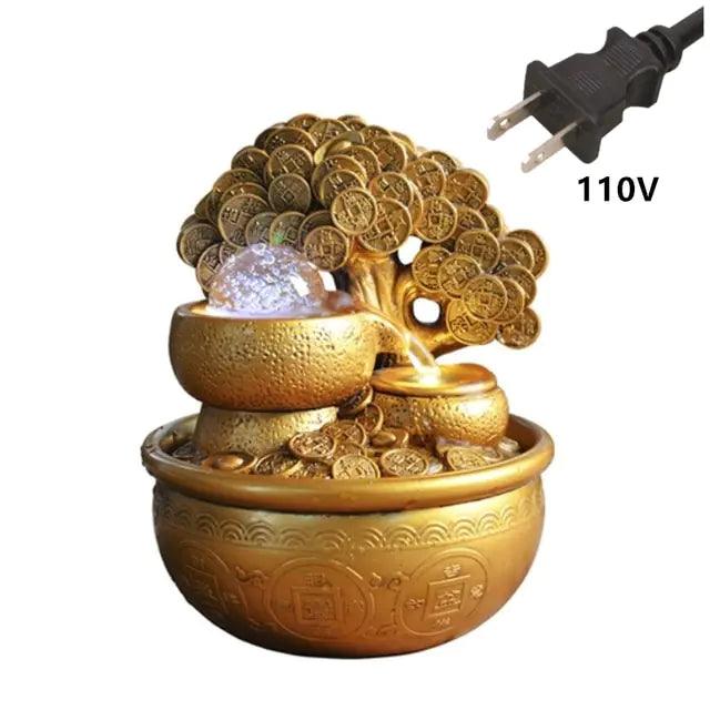 Golden Prosperity Tree Fountain - MANDOTOS