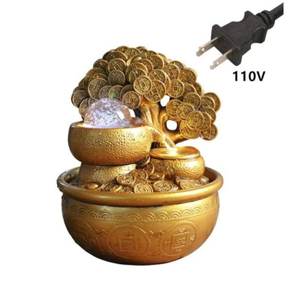 Golden Prosperity Tree Fountain - MANDOTOS