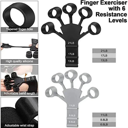 Hand Grip Strengthener Physical Tools Guitar Finger Trainer Training and Exercise Gym 6th Level Resistance Gripster Expander - MANDOTOS
