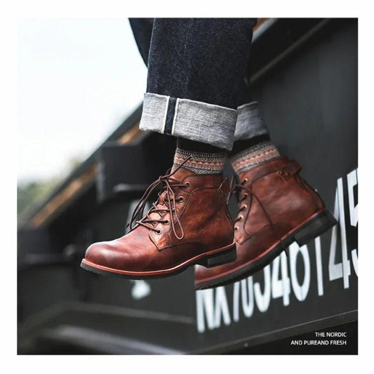Handmade Leather Men's Boots - MANDOTOS