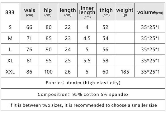 High-Waisted Elastic Short Denim Jeans For Women Sexy Casual Versatile With Holes Summer Fashion Cotton Material - MANDOTOS