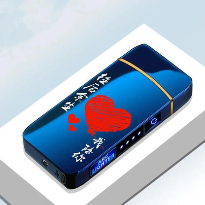 USB Rechargeable Electric Windproof Double Arc Lighter with LED Display - MANDOTOS