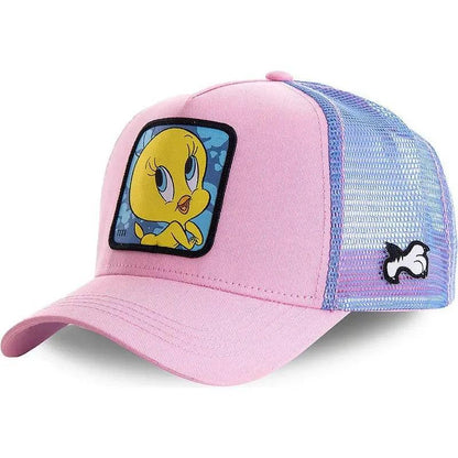 Hot Sale Unisex Anime Cartoon Cap High Quality Embroidered Patch Draw Baseball Cap Male Female Trucker Hat Mesh Hats Sun Hat - MANDOTOS
