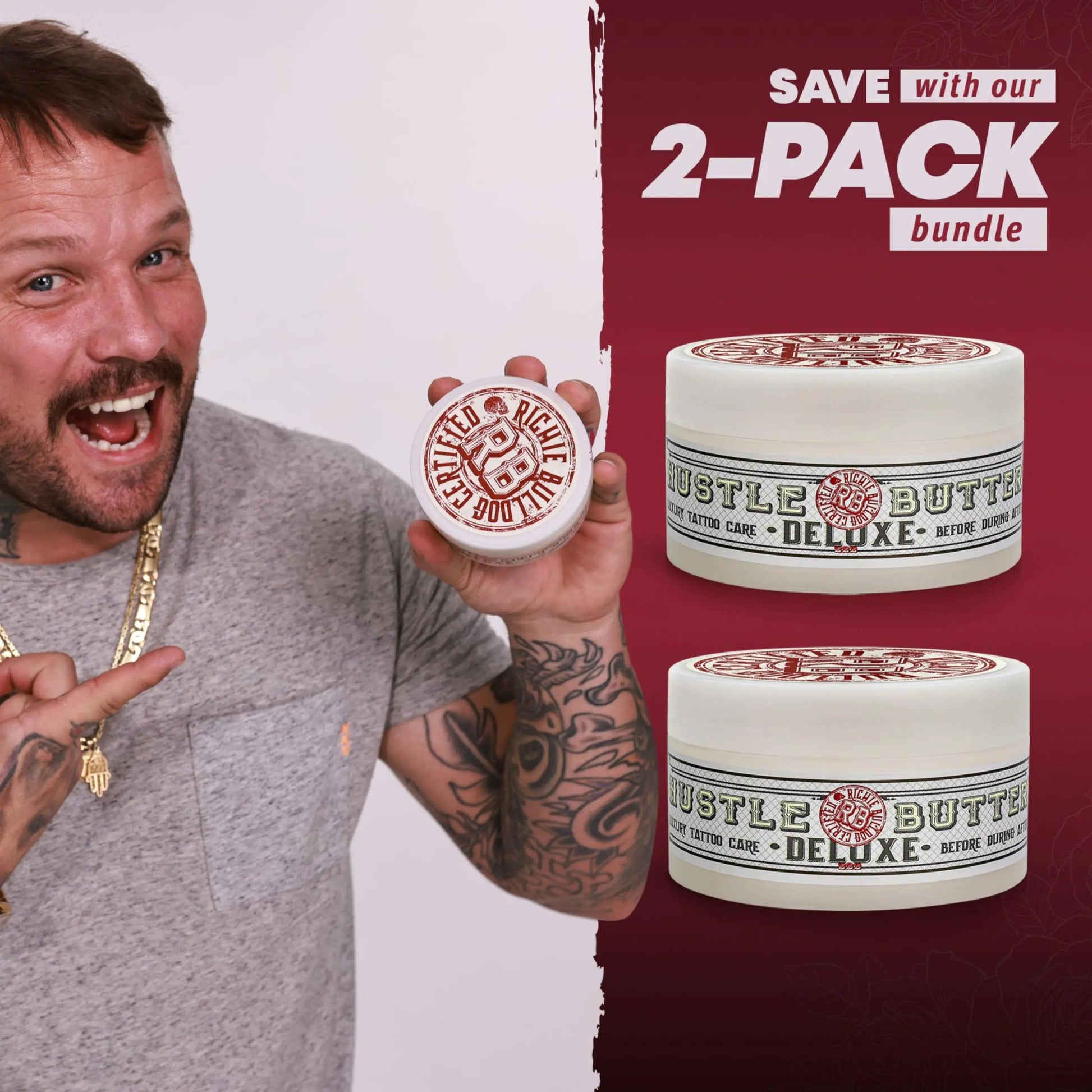 Hustle Tattoo Care Balm Twin Pack - Vegan & Petroleum-Free - MANDOTOS