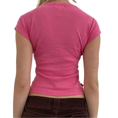 Ladies' Retro Print Crop Tee - MANDOTOS