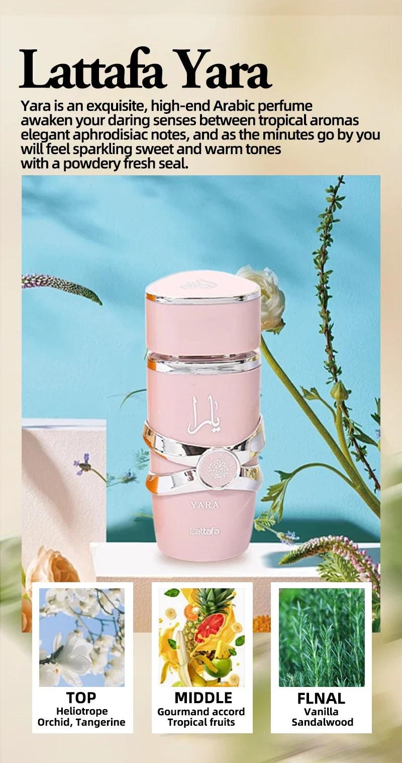 Lattafa Yara Perfume Women Eau De Parfum Original Arab Perfumes Arabian Perfume Lasting Fragrance Light Fragrance Long-lasting - MANDOTOS