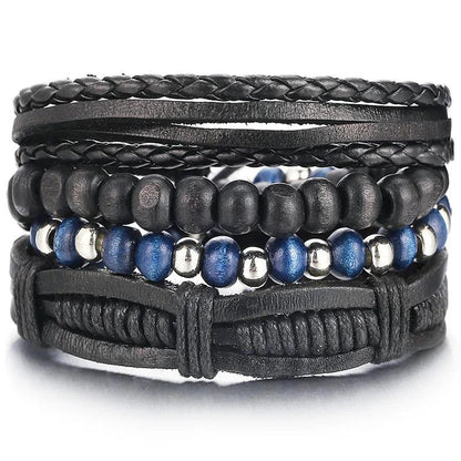 Layered Leather Charm Bracelet - MANDOTOS