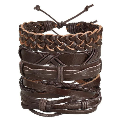 Layered Leather Charm Bracelet - MANDOTOS