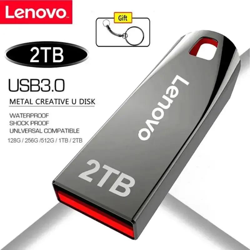 Lenovo 3.0 Pen Drive Metal High Speed Flash Drive 2TB1TB 512GB USB Memory Stick Pen Drive 128GB Suitable for PC/Laptop/PS4 Contr - MANDOTOS