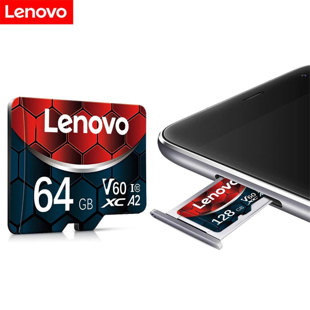 Lenovo Memory Card 128GB Class 10 V60 TF Card 2TB 1TB 512GB 256GB A2 U3 Micro SD Card For Mobile Phone PC Speaker HD Camera - MANDOTOS