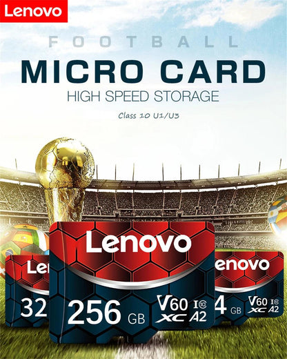 Lenovo Memory Card 128GB Class 10 V60 TF Card 2TB 1TB 512GB 256GB A2 U3 Micro SD Card For Mobile Phone PC Speaker HD Camera - MANDOTOS