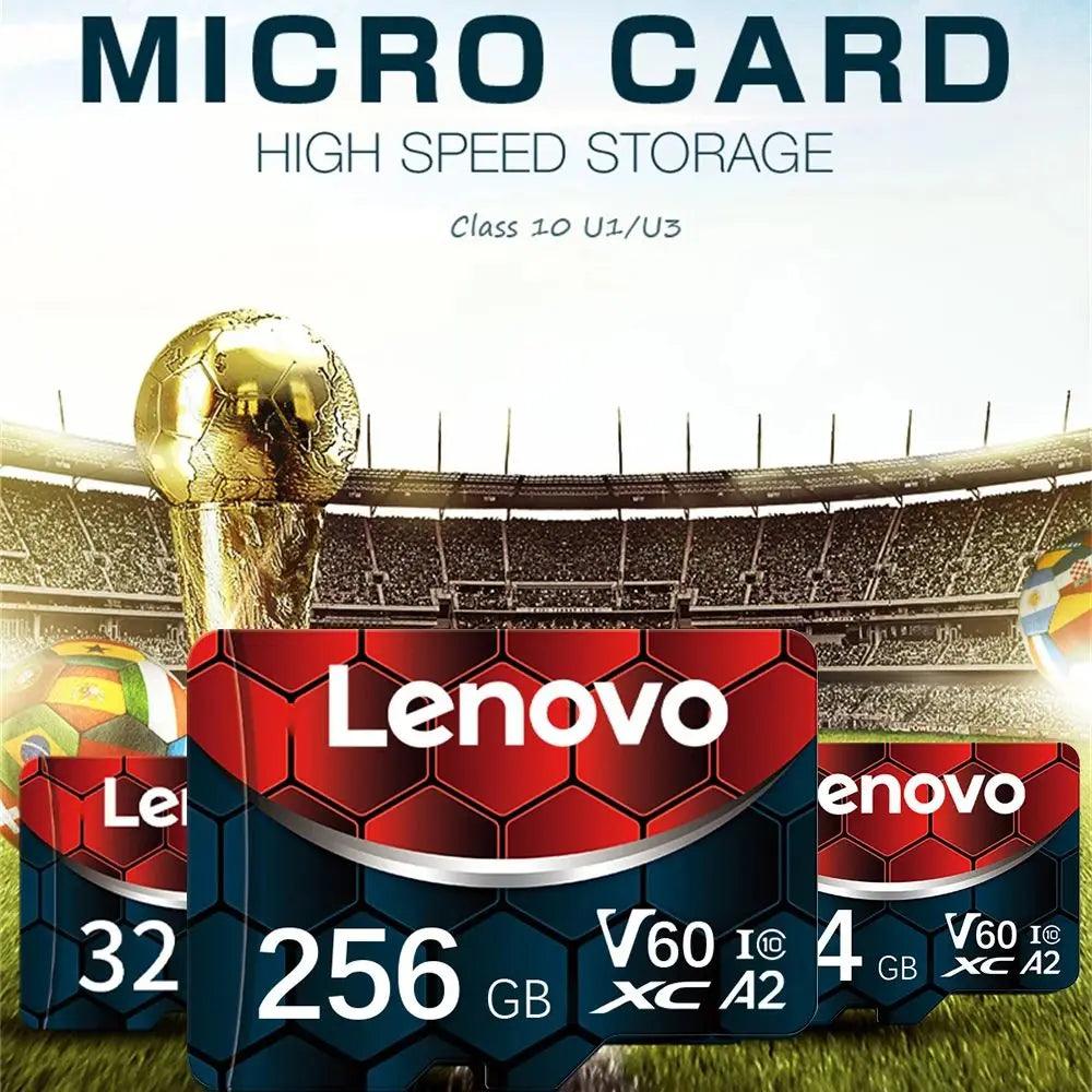 Lenovo Memory Card 128GB Class 10 V60 TF Card 2TB 1TB 512GB 256GB A2 U3 Micro SD Card For Mobile Phone PC Speaker HD Camera - MANDOTOS