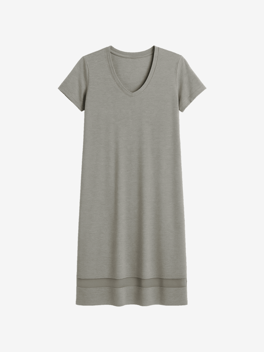 Lusome Sleep USA Gabriela Nightie chemise in soft, flowing fabric with delicate lace details and adjustable straps.