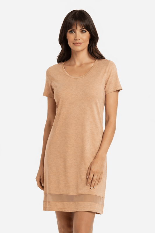 Lusome Sleep USA Gabriela Nightie chemise in soft fabric with lace details, featuring a relaxed fit and delicate straps.