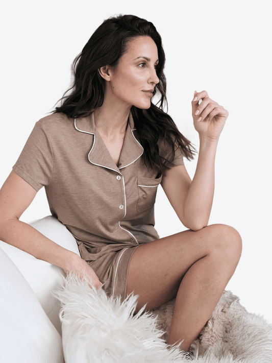 Lusome Sleep USA Donna short sleeve shirt in soft fabric, featuring a casual fit and classic design.