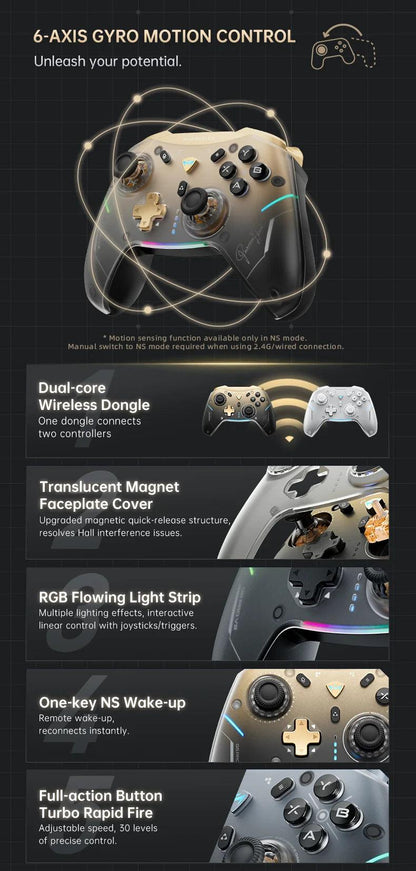 MACHENIKE G5Pro V2 Ultimate Gaming Controller Optical Trigger ABXY Button Hot-Swappable Joystick 4K Resolution For Switch PC - MANDOTOS