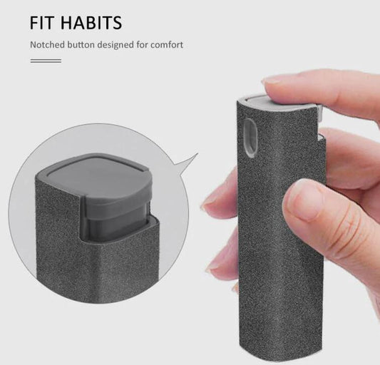 Mandotos 2-in-1 phone and computer screen cleaner kit with microfiber cloth for dust removal and screen cleaning.