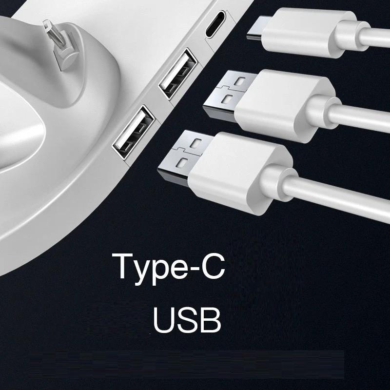 Mandotos 5V wireless charger with lithium battery and USB interface, showing the compact device with charging ports and indicators.