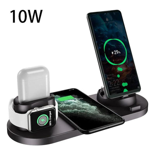 MANDOTOS 5V wireless charger with lithium battery and USB interface, shown with charging port and compact design.