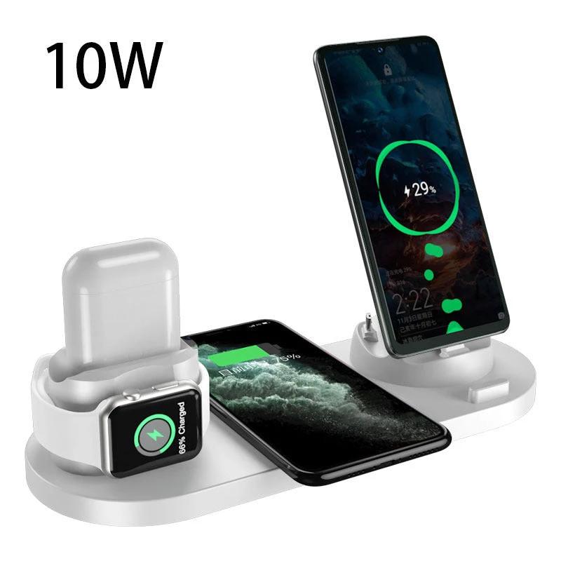 Mandotos 5V wireless charger with lithium battery and USB interface, shown with charging port and compact design.