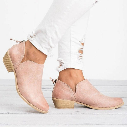 Mandotos autumn women's retro high heel ankle boots with stylish design and ankle-length silhouette.