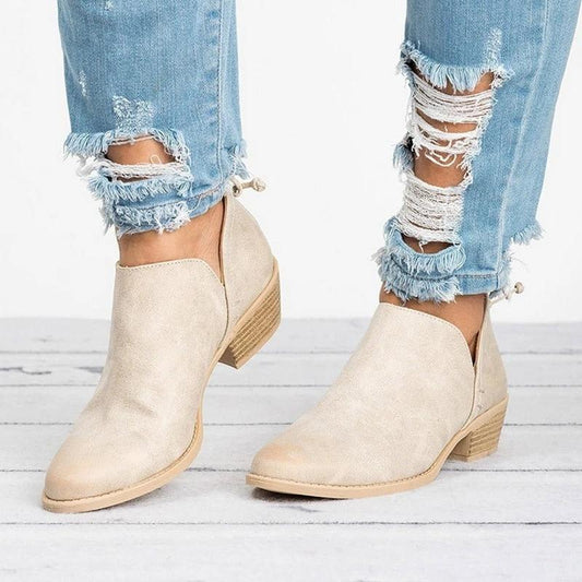 Mandotos autumn women's retro high heel ankle boots with stylish design and ankle-length silhouette.