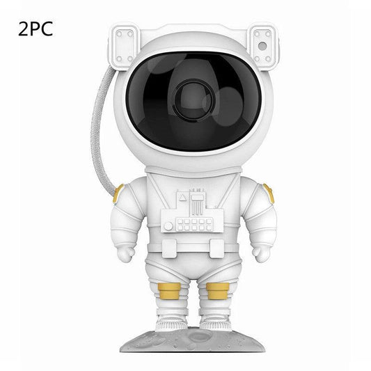 Mandotos creative astronaut galaxy starry sky projector nightlight USB bedside table lamp illuminating a starry sky for bedroom ambiance.