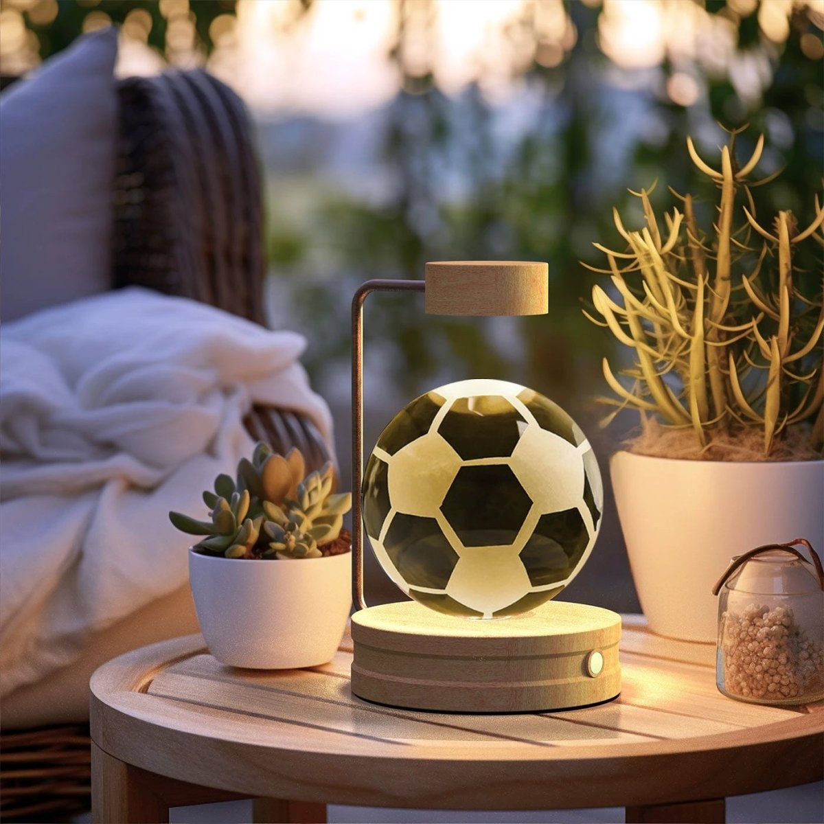 Mandotos cosmic dinosaur crystal ball indoor night light with USB power, warm glow for bedside or birthday gift.
