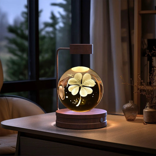 Mandotos cosmic dinosaur crystal ball indoor night light with USB power, warm glow, perfect as a bedside or birthday gift.