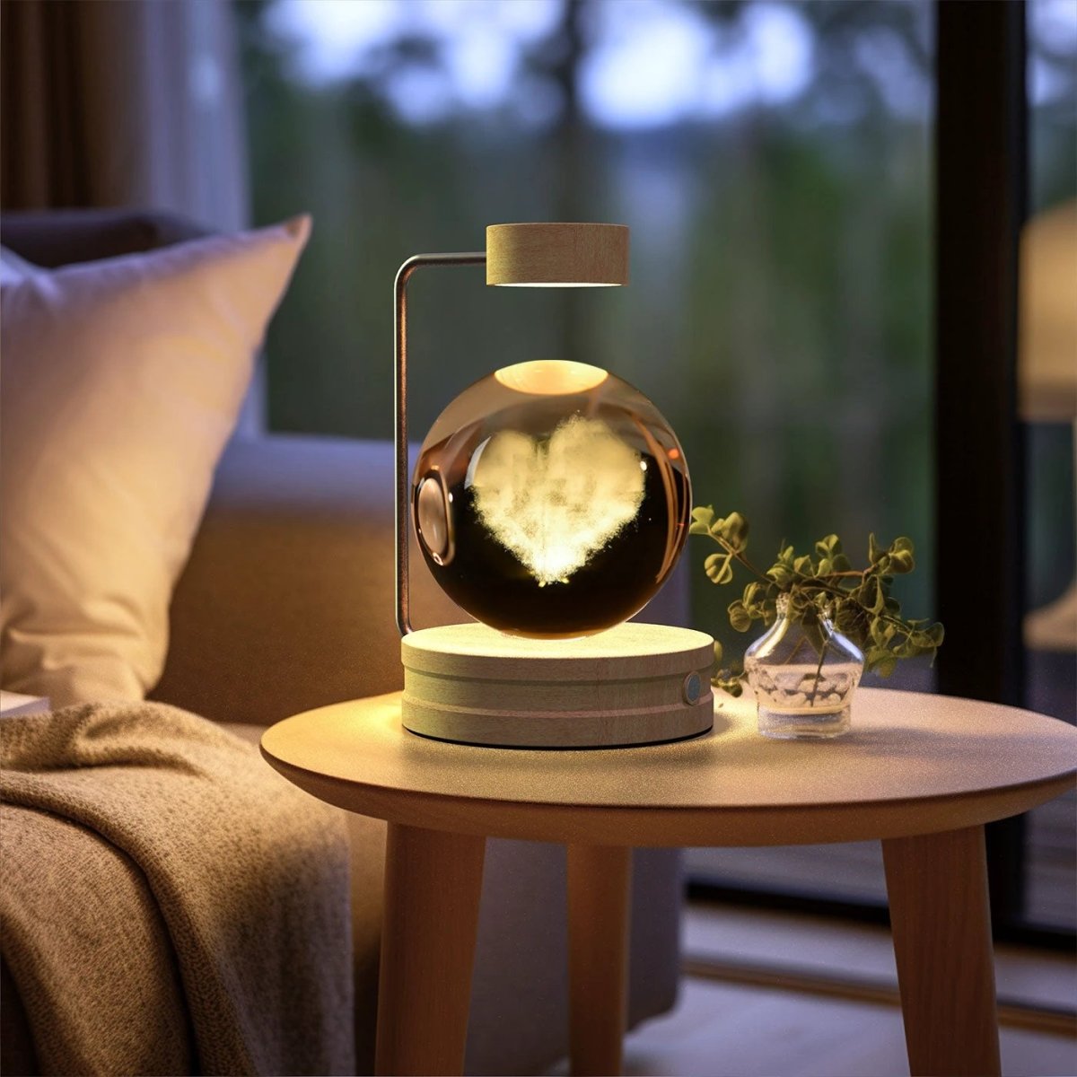 Mandotos cosmic dinosaur crystal ball night light with warm LED glow, USB powered bedside lamp for indoor use and birthday gift.