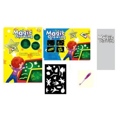 MANDOTOS 3D Magic Drawing Pad with light effects, puzzle board, and sketching surface for educational and creative play.