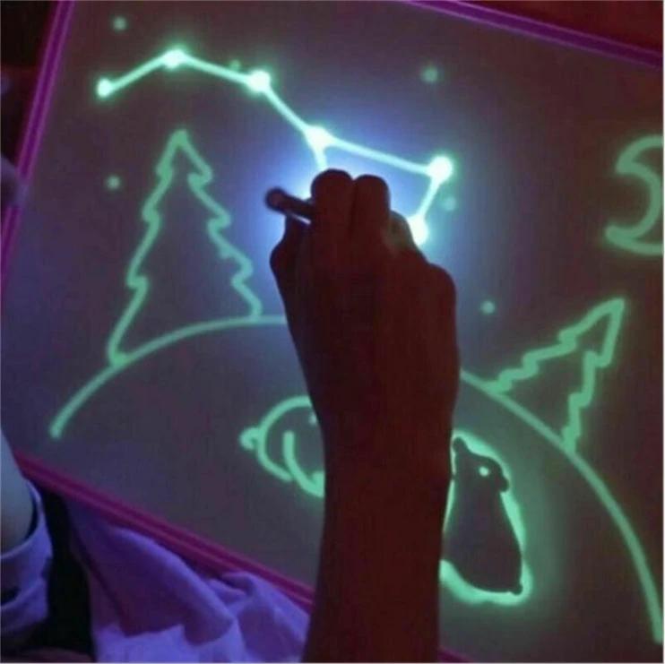 Mandotos 3D Magic Light Effects Drawing Pad, educational puzzle board for kids with light-up sketching and 3D visual effects.