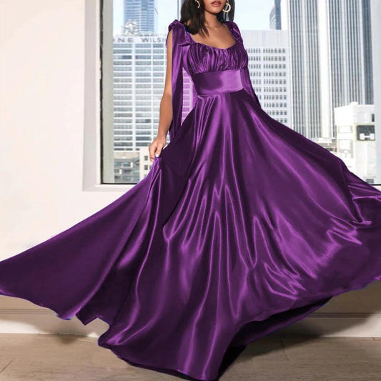Mandotos sleeveless camisole evening gown, bridesmaid dress for women with elegant design and flowing fabric.