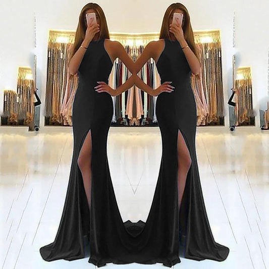 Long MANDOTOS ladies' evening dress with elegant design, featuring flowing fabric and a sophisticated silhouette.