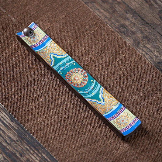 Mandotos enamel wire ceramic incense burner ornament, ideal for tea ceremony and home decor ambiance, featuring intricate cloisonne design.