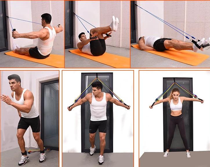 Mandotos Portable Fitness Rally device with adjustable resistance bands and compact design for versatile workout sessions.