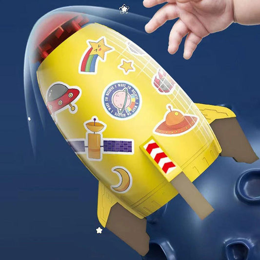 Mandotos outdoor rocket launcher toy with water pressure sprinkler for kids, outdoor garden lawn water spray summer toy.