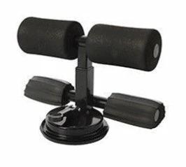 Mandotos Sit Up Bar Trainer for abdominal exercises, featuring foam grips and adjustable height for core workouts.