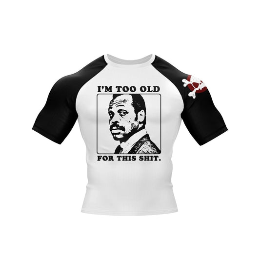 Mandotos Too Old short-sleeve T-shirt in size 0, featuring casual black fabric and simple design.